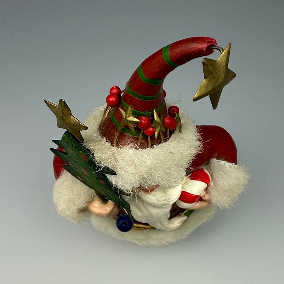 Festive Santa Figurine with Christmas Tree and Candy Cane - Picture 7 of 9